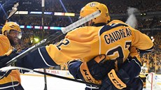 Freddy Gaudreau se raduje z gólu ve finále Stanley Cupu 2017 proti Pittsburghu