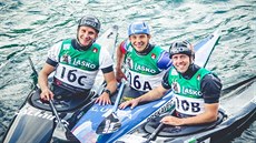 Zlatí kajakáři (zleva): Vít Přindiš, Jiří Prskavec a Ondřej Tunka. Zlatí kajakáři (zleva): Vít Přindiš, Jiří Prskavec a Ondřej Tunka.