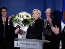 Marine Le Pen po svém projevu. (18. 6. 2017)