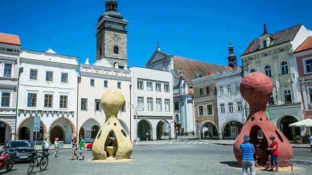 V eskch Budjovicch zaala venkovn vstava Umn ve mst. Hlavnm lkadlem je zlat moucha na ern vi a ob love, nezlob se na hlavnm nmst.