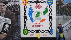 Nacionalistické graffiti v ulicích Belfastu (18. kvtna 2017)