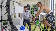 Roman Kreuziger při zátěžovém testu. Roman Kreuziger při zátěžovém testu.