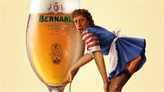 Kampa pivovaru Bernard. Pin-up dívky propagují pivní speciály. Jejich...