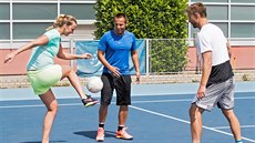 Petra Kvitová spolen s trenéry Jiím Vakem (vpravo) a Davidem Vydrou na tiskové konferenci po návratu z Australian Open | foto:  Michal ula, MAFRA