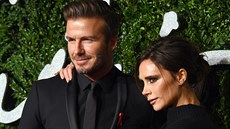 Victoria Beckhamová a David Beckham na Britain Fashion Awards 2014