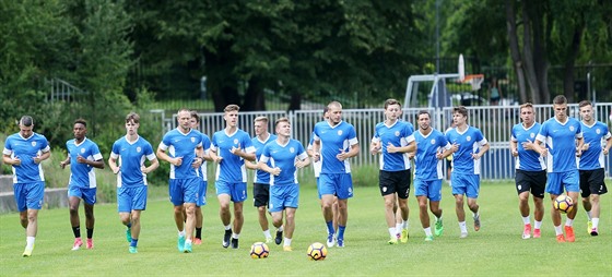 Trénink fotbalist Zbrojovky Brno.