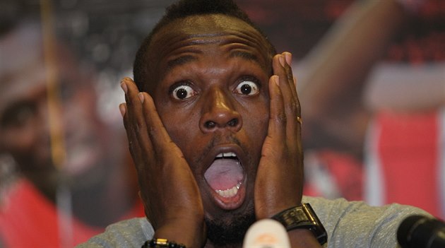 Usain Bolt na tiskové konferenci v Ostravě před Zlatou tretrou 2017. Usain Bolt na tiskové konferenci v Ostravě před Zlatou tretrou 2017.