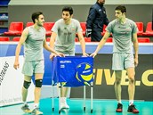 Reprezentanti Íránu ve čtvrtek trénovali v Budvar aréně. V pátek tam nastoupí... Reprezentanti Íránu ve čtvrtek trénovali v Budvar aréně. V pátek tam nastoupí...