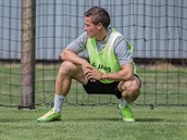 Tomáš Malinský na tréninku hradeckých fotbalistů Tomáš Malinský na tréninku hradeckých fotbalistů