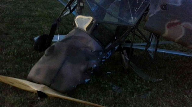 V Uheln na Jesenicku v sobotu veer spadlo mal letadlo (24. ervna 2017).