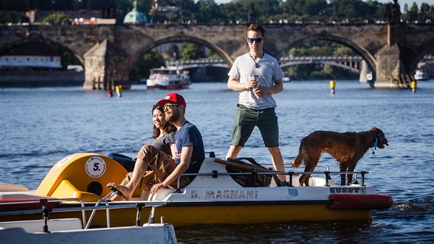 Praha, teplo, poas, slunce, Vltava, ilustran foto