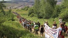 Aktivisté v Horním Jietín demonstrovali za budoucnost bez uhlí (24.6.2017)
