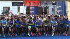 Start olomouckého půlmaratonu 2017 na Horním náměstí Start olomouckého půlmaratonu 2017 na Horním náměstí