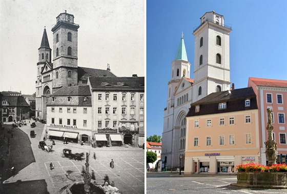 Kostel svatého Jana v itav kolem roku 1890 a v souasnosti