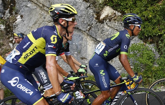 Roman Kreuziger (vlevo) bhem osmé etapy Tour de France.