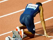 Wayde van Niekerk ped startem bhu na 400 metr na mtinku Diamantov ligy v...