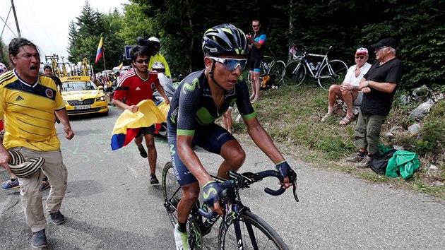 Nairo Quintana bhem devt etapy Tour de France.