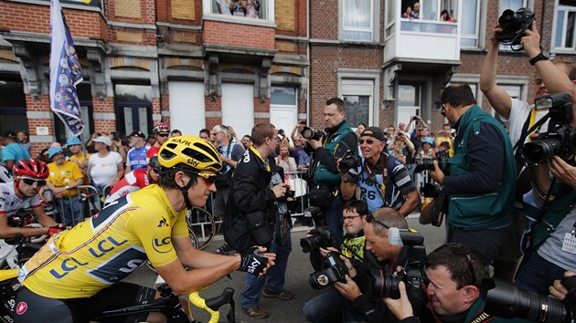 Geraint Thomas na startu tet etapy Tour de France