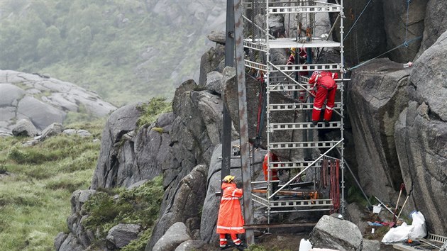 Opravy vhlasn skly v oblasti Rogaland na jihu Norska.