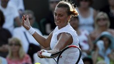 Petra Kvitová v utkání druhého kola proti Američance Madison Brengelové. Petra Kvitová v utkání druhého kola proti Američance Madison Brengelové.