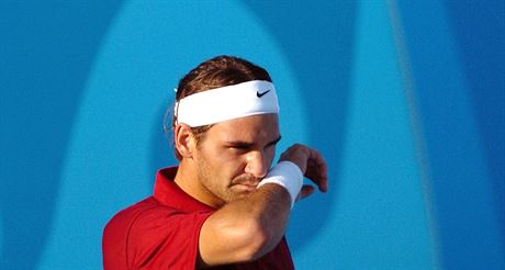 Roger Federer na olympijskch hrch v Atnch 2004.