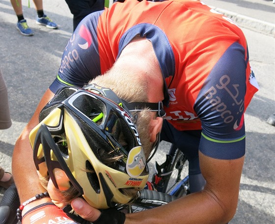 Vyerpaný Ondej Cink po sedmnácté etap Tour de France.