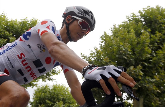 Warren Barguil ped startem desáté etapy Tour de France.