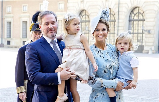 védská princezna Madeleine, její manel Chris ONeill a jejich dti princezna...