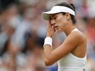 DINA. Garbie Muguruzaov si otr pot bhem finle Wimbledonu s Venus...