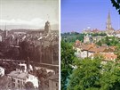 Porovnání Bernu z doby minulých a dnes.