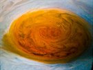 Snímek Velké rudé skvrny na Jupiteru, který poídila sonda Juno, po zpracování...