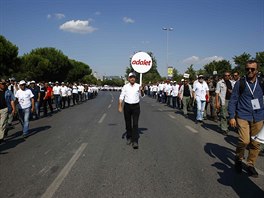 Poslední úsek svého pochodu spravedlnosti el lídr turecké opoziní strany CHP...