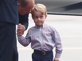 Britský princ George po píletu do Varavy (17. ervence 2017)
