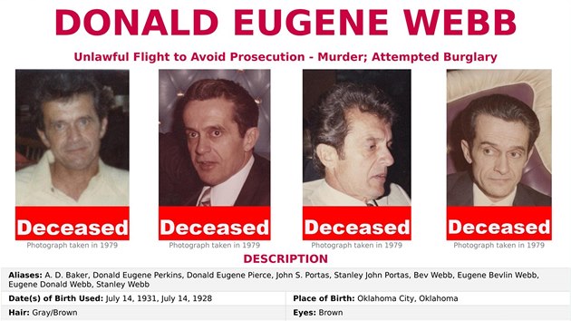 Tlo Donalda Eugena Webba, kterho pro podezen z vrady hledala FBI, nali po ptadvaceti letech v dom jeho eny. (14. ervence 2017)