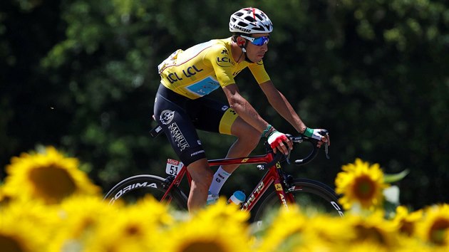 Fabio Aru bhem trnct etapy Tour de France.