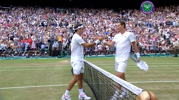 Tom Berdych prohrl v semifinle Wimbledonu se  vcarem Rogerem Federerem