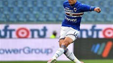 Český útočník Patrik Shick skóruje v dresu italské Sampdorie. Český útočník Patrik Shick skóruje v dresu italské Sampdorie.
