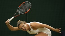 Rumunka Simona Halepová ve tvrtfinále Wimbledonu.