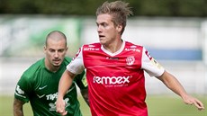 Momentka z přípravného duelu Jablonec (zelená) vs. Pardubice Momentka z přípravného duelu Jablonec (zelená) vs. Pardubice