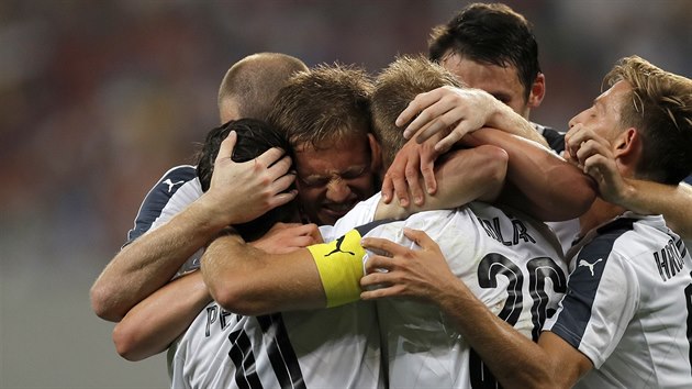 Plzeňská radost po druhé brance v síti FCSB v utkání 3. předkola Ligy mistrů v... Plzeňská radost po druhé brance v síti FCSB v utkání 3. předkola Ligy mistrů v...