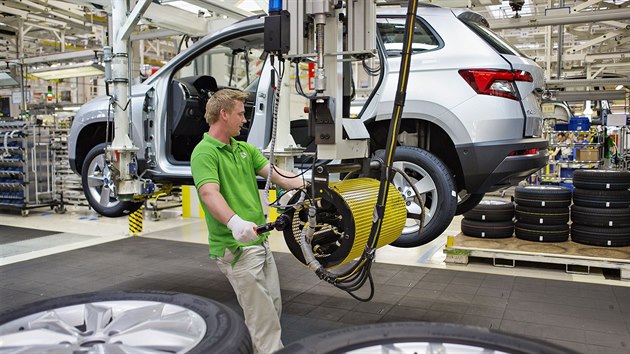 Škoda Auto zahájila sériovou výrobu nového kompaktního SUV Karoq v závodě... Škoda Auto zahájila sériovou výrobu nového kompaktního SUV Karoq v závodě...
