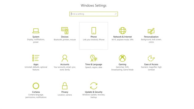 Windows 10 nov nabz propojen s telefonem s OS Android nebo iOS.
