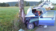 V neděli nad ránem auto narazilo do stromu na Liberecku, na místě zemřel... V neděli nad ránem auto narazilo do stromu na Liberecku, na místě zemřel...