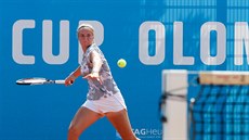 Karolína Muchová bojuje na turnaji v Olomouci. Karolína Muchová bojuje na turnaji v Olomouci.