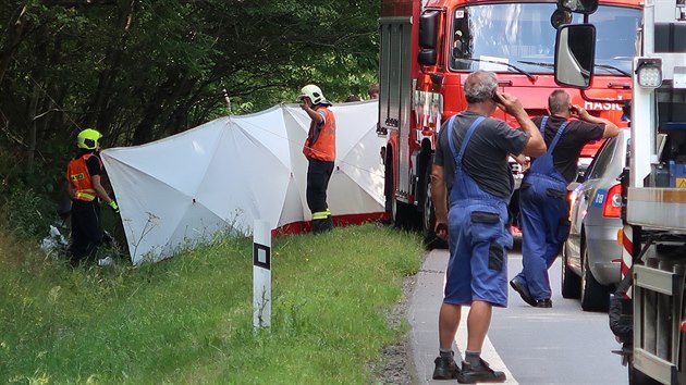 Pi tragick nehod u tok na Havlkobrodsku zemela osmaticetilet ena, vn zrann byl osmilet chlapec.