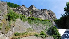 Pastýská stna v Dín, na které je postavena via ferrata.