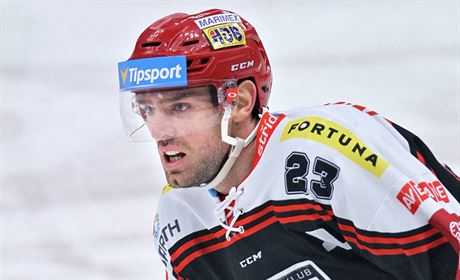 Extraligový hokejista René Vydarený v dresu Mountfield Hradec Králové