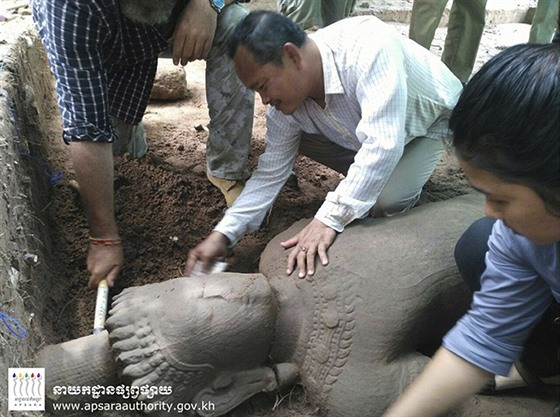 Archeologové objevili v kambodském chrámovém komplexu Angkor Vat zachovalou...