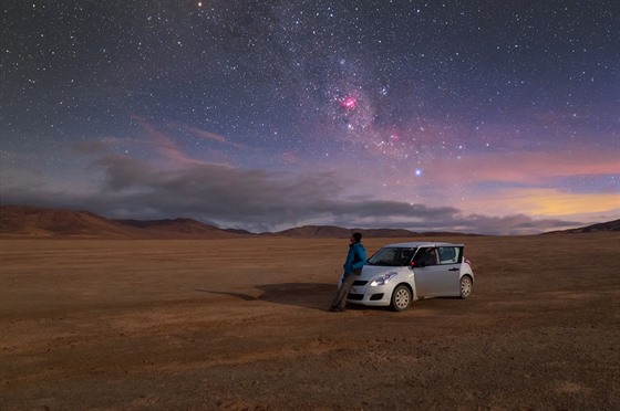 Petr Horálek a Mléná dráha v pouti Atacama.