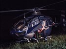 Pro zrannho piletla policejn helikoptra z Prahy. 